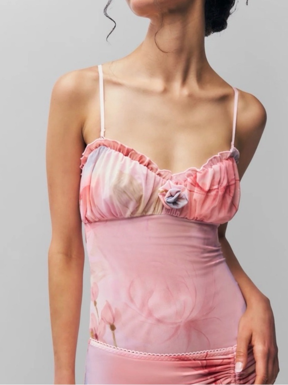 Guizio Adelpha Rosette Flower Bodysuit in Cotton Candy Ambrosia size Medium NEW